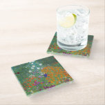 Flower Garden Painting Gustav Klimt Glass Coaster<br><div class="desc">A glass coaster with the fine art painting by the Austrian artist Gustav Klimt (1862-1918),  Bauerngarten or Flower Garden (c. 1906). A colorful depiction of petunias,  asters,  and other flowers in the garden from the Art Nouveau period.</div>