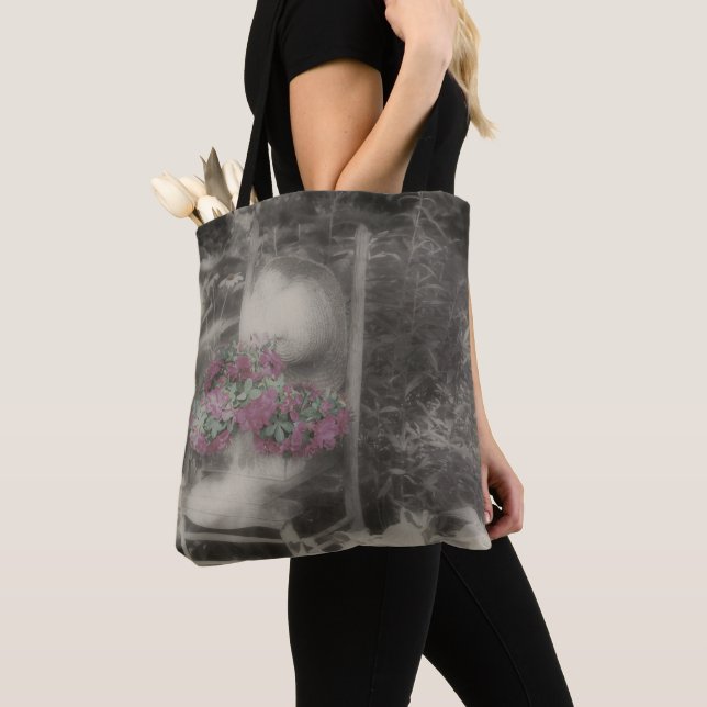 Flower Garden Partial Color  Tote Bag (Close Up)