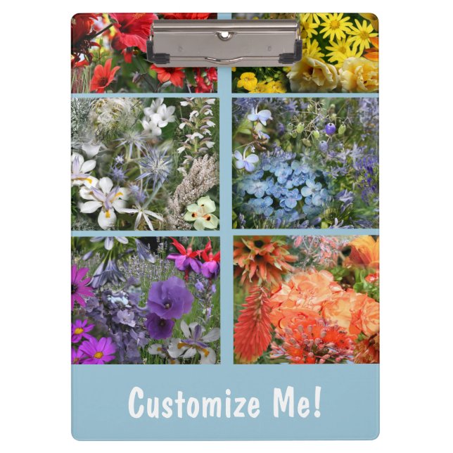 Flower Garden Photo Collage Clipboard (Front)