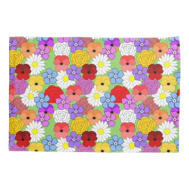 Flower Garden  Pillow Case (Back)