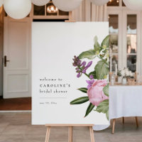 Flower Garden Pink Bridal Shower Welcome Sign