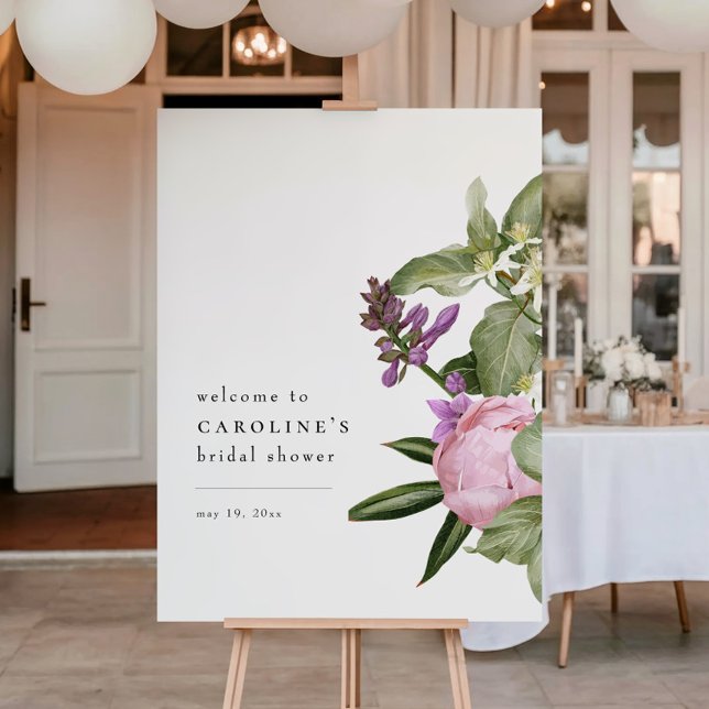 Flower Garden Pink Bridal Shower Welcome Sign (Creator Uploaded)