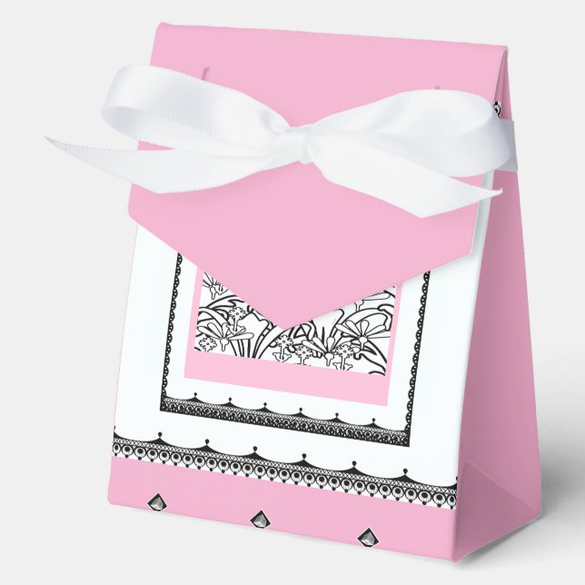Flower Garden Pink  Favor Boxes (Front)