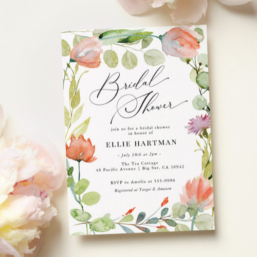 Flower Garden Pink Green Bridal Shower