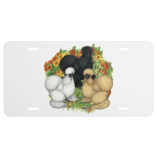 Flower Garden Silkies License Plate (Front)