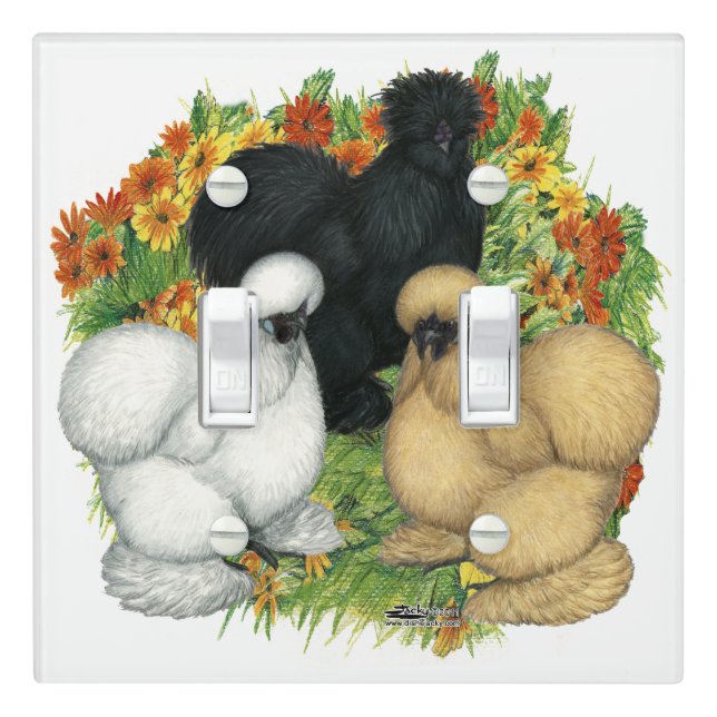 Flower Garden Silkies Light Switch Cover (In Situ)