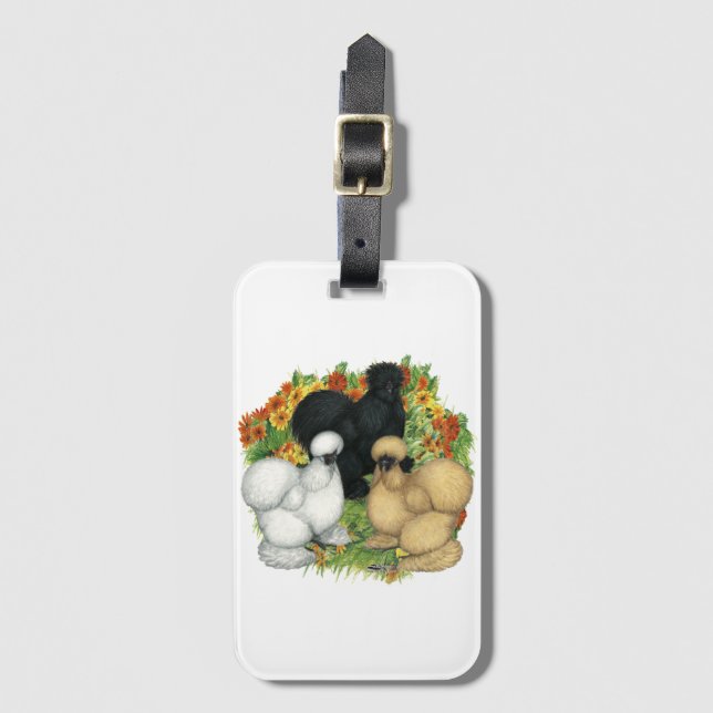 Flower Garden Silkies Luggage Tag (Front Vertical)