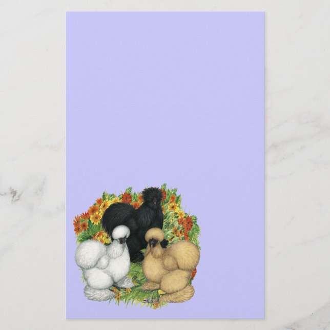 Flower Garden Silkies Stationery (Front)