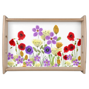 Flower Garden Small Serving Tray