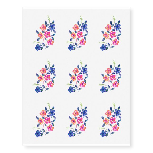 Flower Garden Temporary Tattoos (Front)