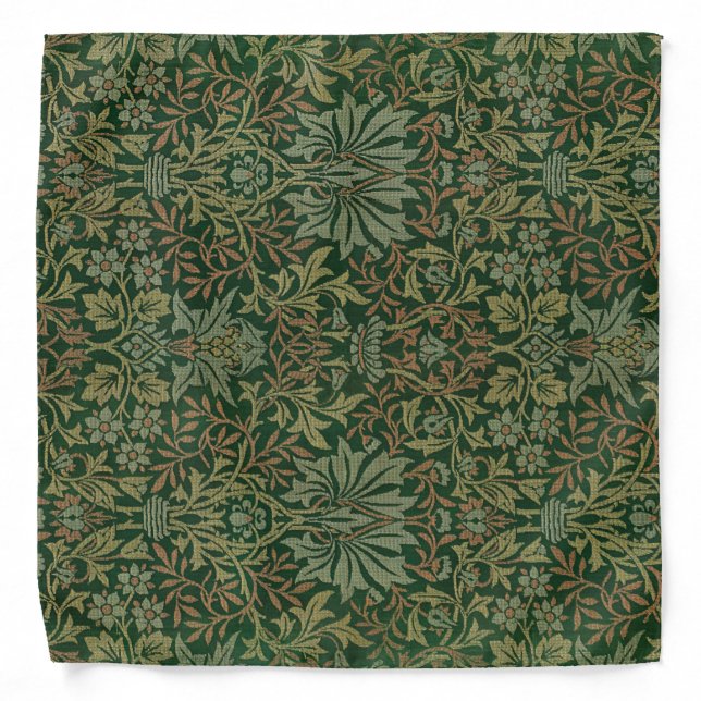 Flower Garden Vintage Ornament Illustration Bandana (Front)