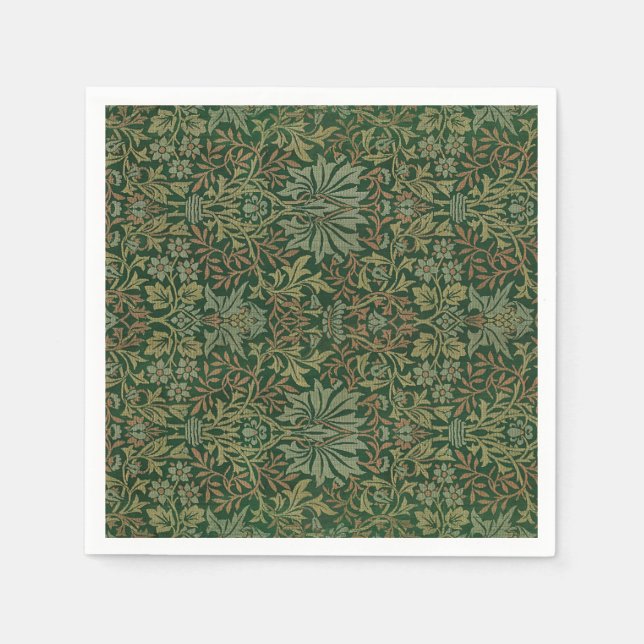 Flower Garden Vintage Ornament Illustration Napkins (Front)