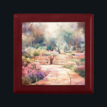 Flower Garden Watercolor Jewelry  Gift Box<br><div class="desc">A flower garden in the style of watercolor.</div>
