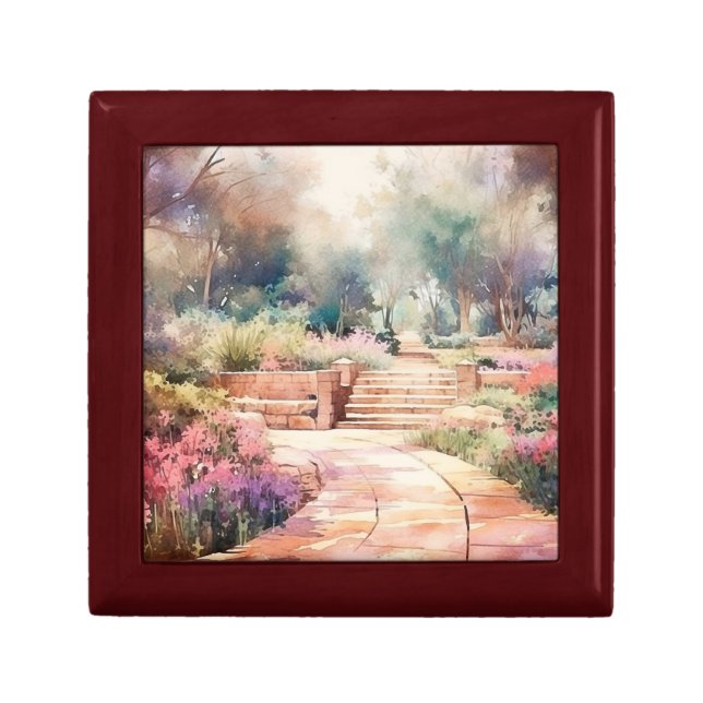Flower Garden Watercolor Jewelry  Gift Box (Front)