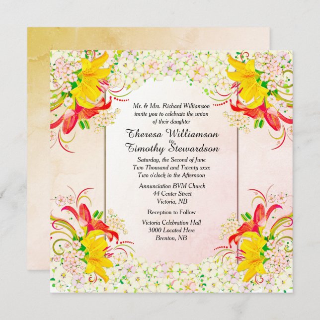 Flower Garden Wedding Invitation (Front/Back)