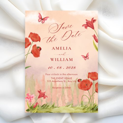 Flower garden wedding save the date