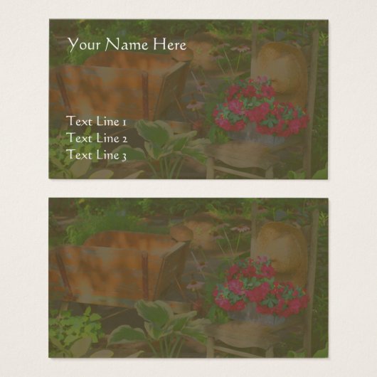 Flower Garden Wheelbarrow And Chair (Front & Back)