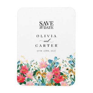 Flower Garden Wildflower Wedding Save the Date Magnet