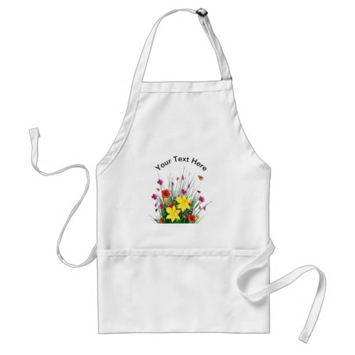 Flower Garden with Your Text White Apron