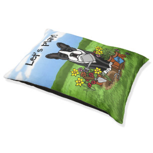 Flower Gardener Boston Terrier (black) Cute Dog Pet Bed