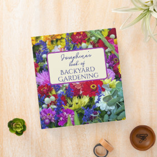 Flower Gardening Personalized 3 Ring Binder