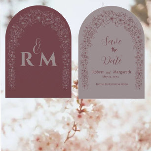 Flower Gate Red Arch Wedding Save the Date