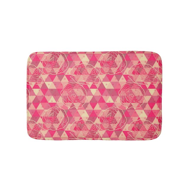 Flower geometrical pattern bathroom mat (Front)