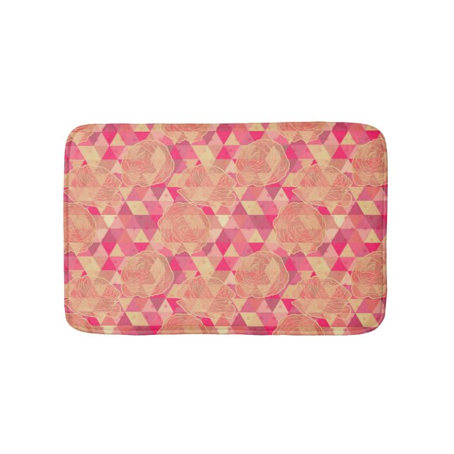 Flower geometrical pattern bathroom mat (Front)