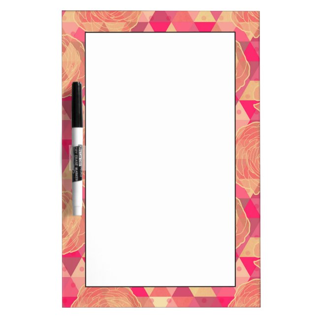 Flower geometrical pattern dry erase board (Front)