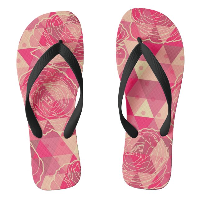 Flower geometrical pattern flip flops (Footbed)