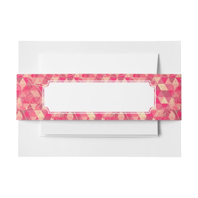 Flower geometrical pattern invitation belly band (Front Example)