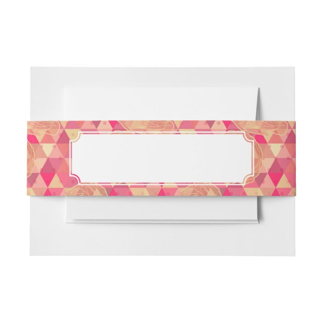 Flower geometrical pattern invitation belly band (Front Example)