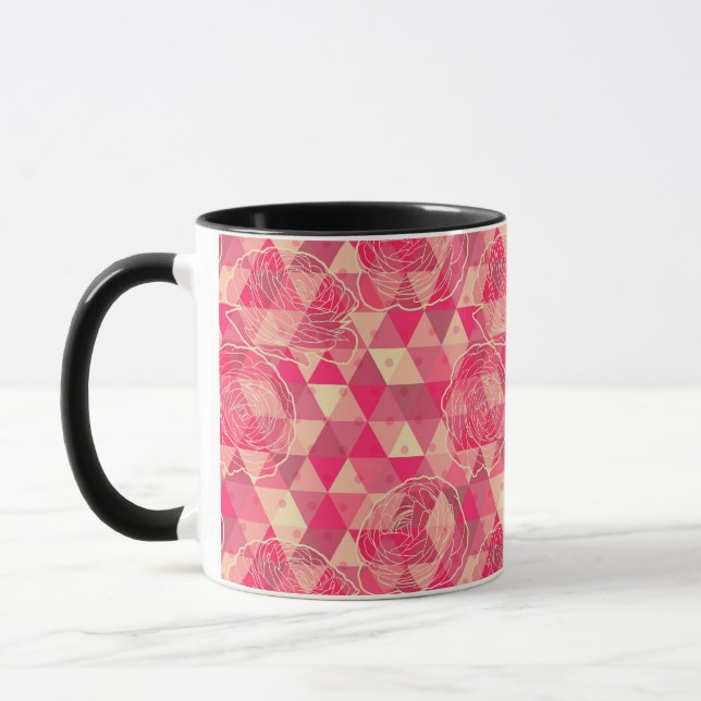 Flower geometrical pattern mug (Left)