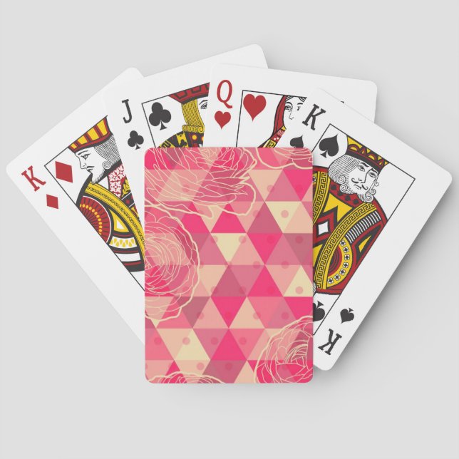 Flower geometrical pattern poker cards (Back)