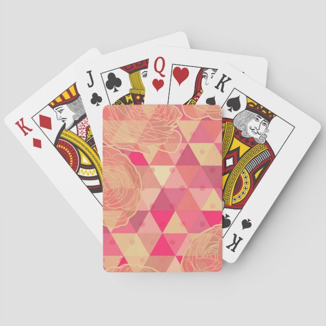 Flower geometrical pattern poker cards (Back)