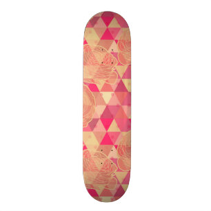 Flower geometrical pattern skateboard deck