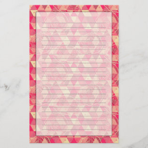 Flower geometrical pattern stationery
