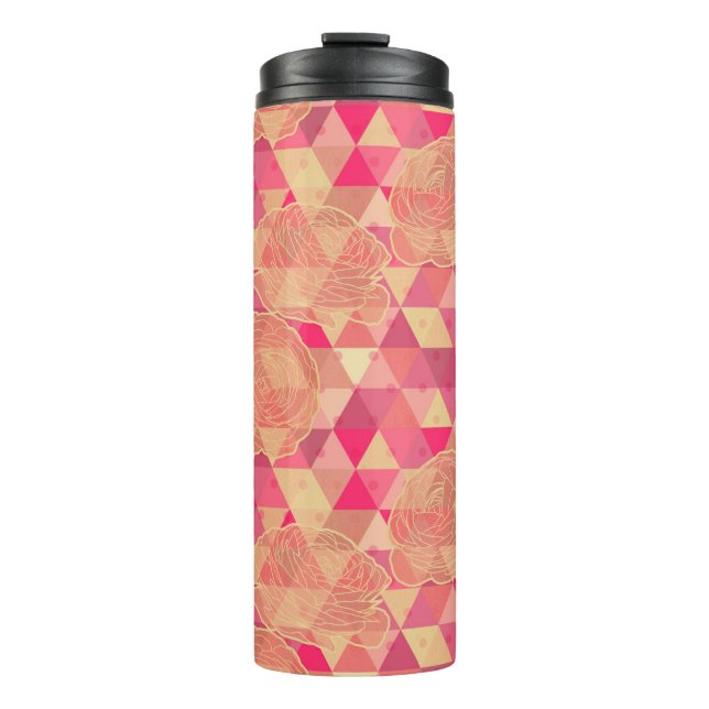 Flower geometrical pattern thermal tumbler (Front)