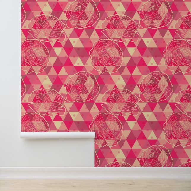 Flower geometrical pattern wallpaper  (Application)