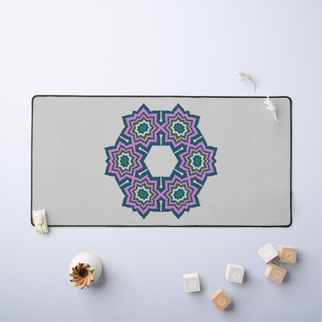 flower geometry mandala pattern design desk mat (Kids Table)