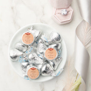 Flower Gerbera on Abstract peach Wedding Hershey®'s Kisses®