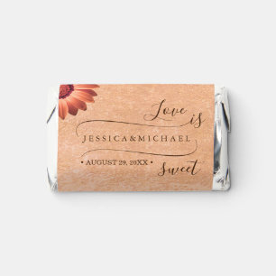 Flower Gerbera on Abstract peach Wedding Hershey's Miniatures