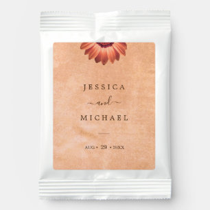 Flower Gerbera on Abstract peach Wedding Hot Chocolate Drink Mix