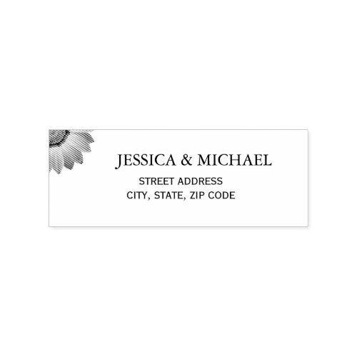 Flower Gerbera on Abstract peach Wedding Rubber Stamp