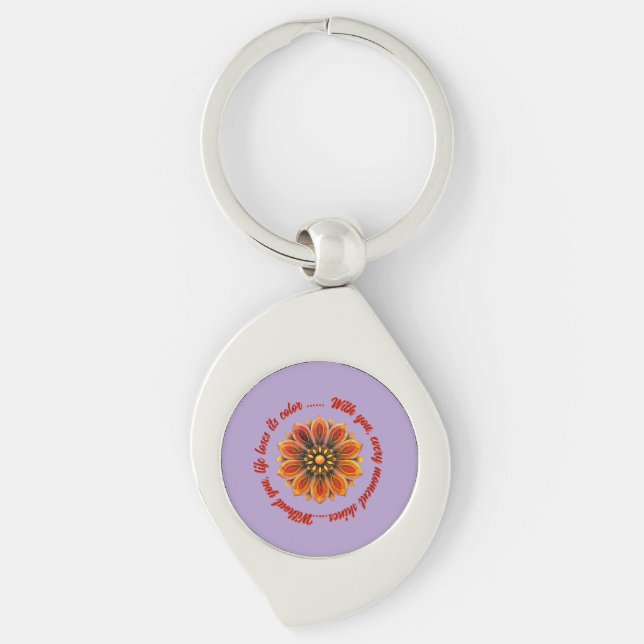 FLOWER GIFT MOM DAUGHTER SISTER TEACHER FRIEND KEYCHAIN (Front)