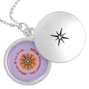 FLOWER GIFT MOM DAUGHTER SISTER TEACHER FRIEND LOCKET NECKLACE
