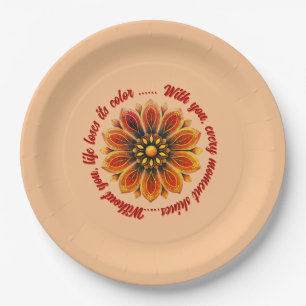 FLOWER GIFT MOM DAUGHTER SISTER TEACHER FRIEND PAPER PLATES