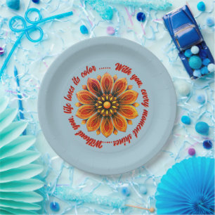 FLOWER GIFT MOM DAUGHTER SISTER TEACHER FRIEND PAPER PLATES