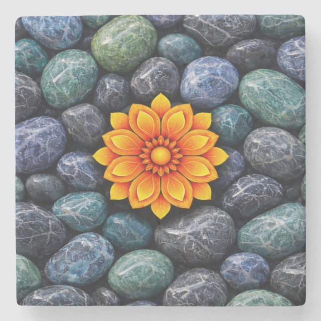 FLOWER GIFT MOM DAUGHTER SISTER TEACHER FRIEND STONE COASTER (Front)