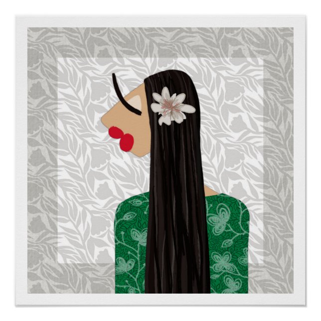 Flower Girl 1 Fashion Illustration Poster (Front)